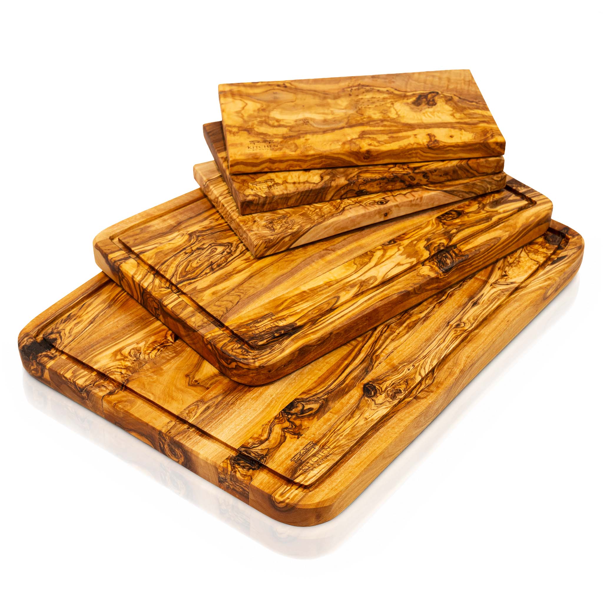Olivenholz Schneidebretter – 5er Set