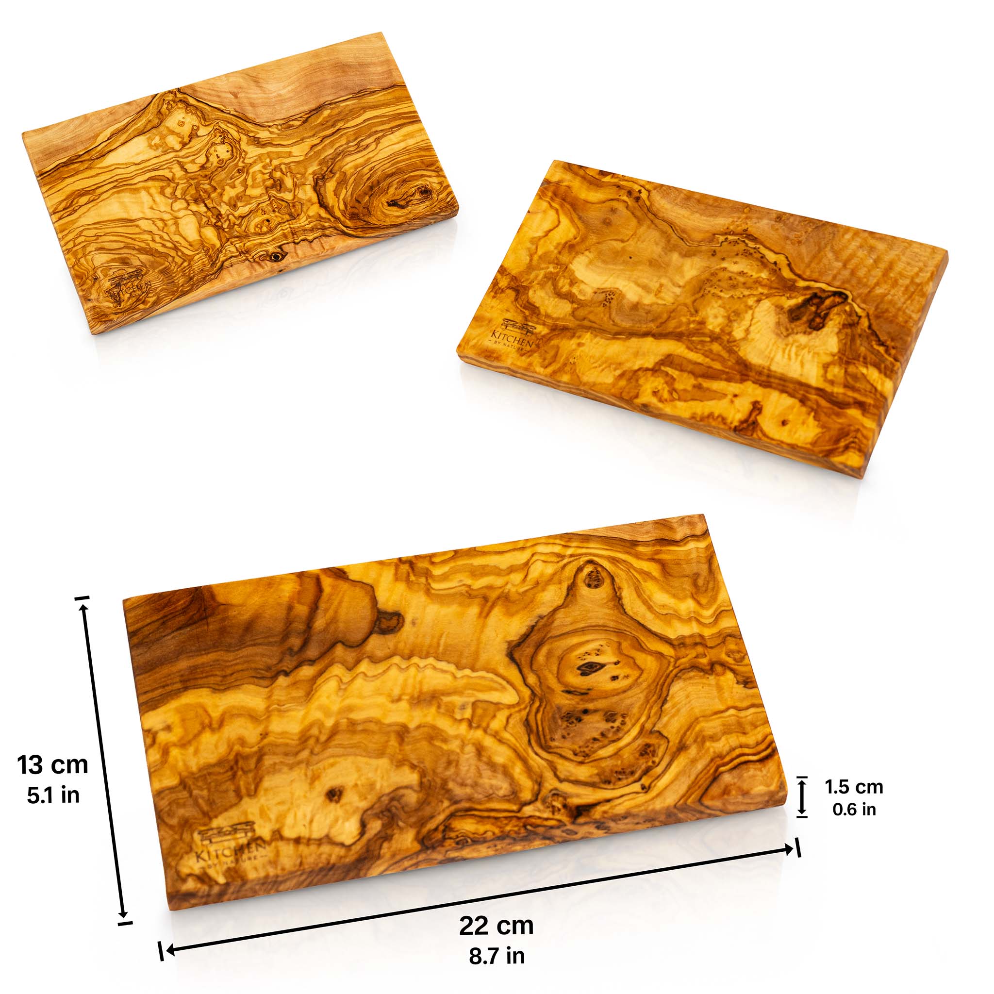 Frühstücksbrettchen – 3er Set (22×13 cm)